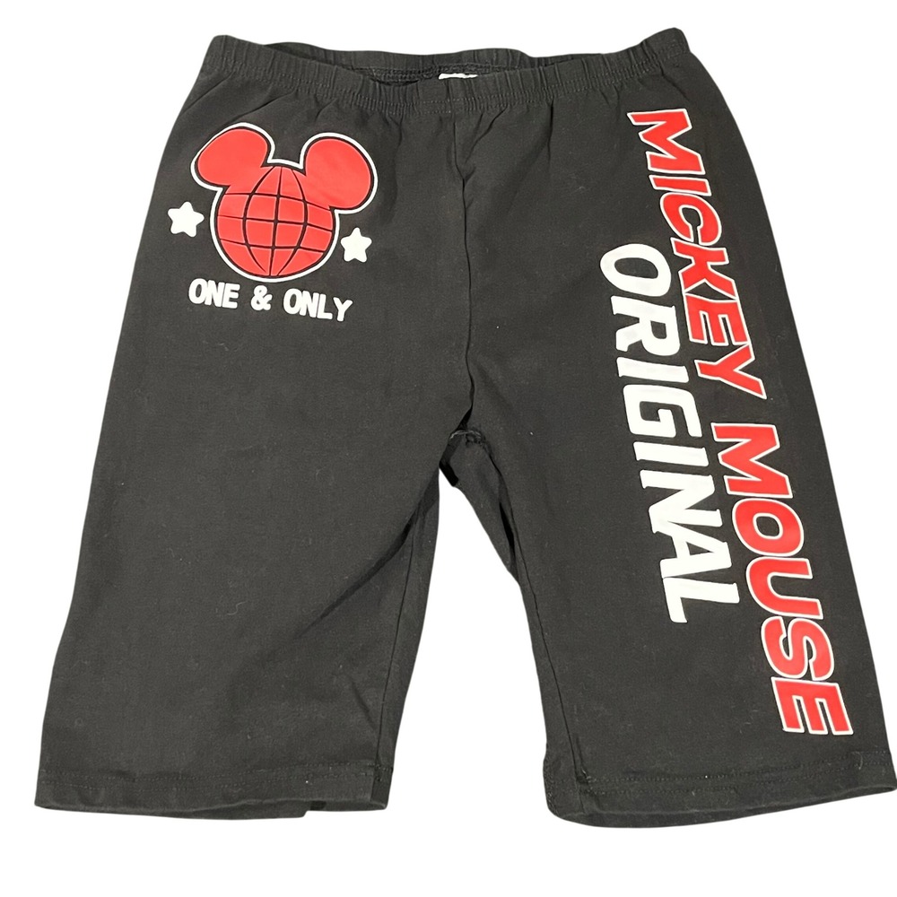 Women's Disney Mickey Mouse‎ Original Black Shorts XS 0-2 95% Cotton 5% Spandex